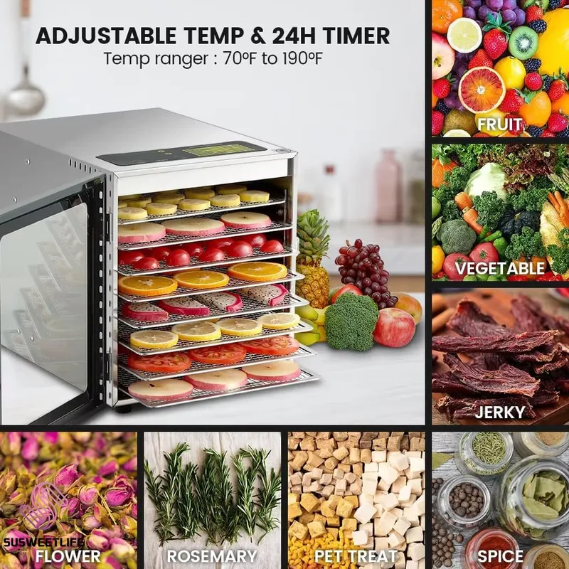 Large Capacity 8-Tray Food Deh - Healthy Snacks Food review and price